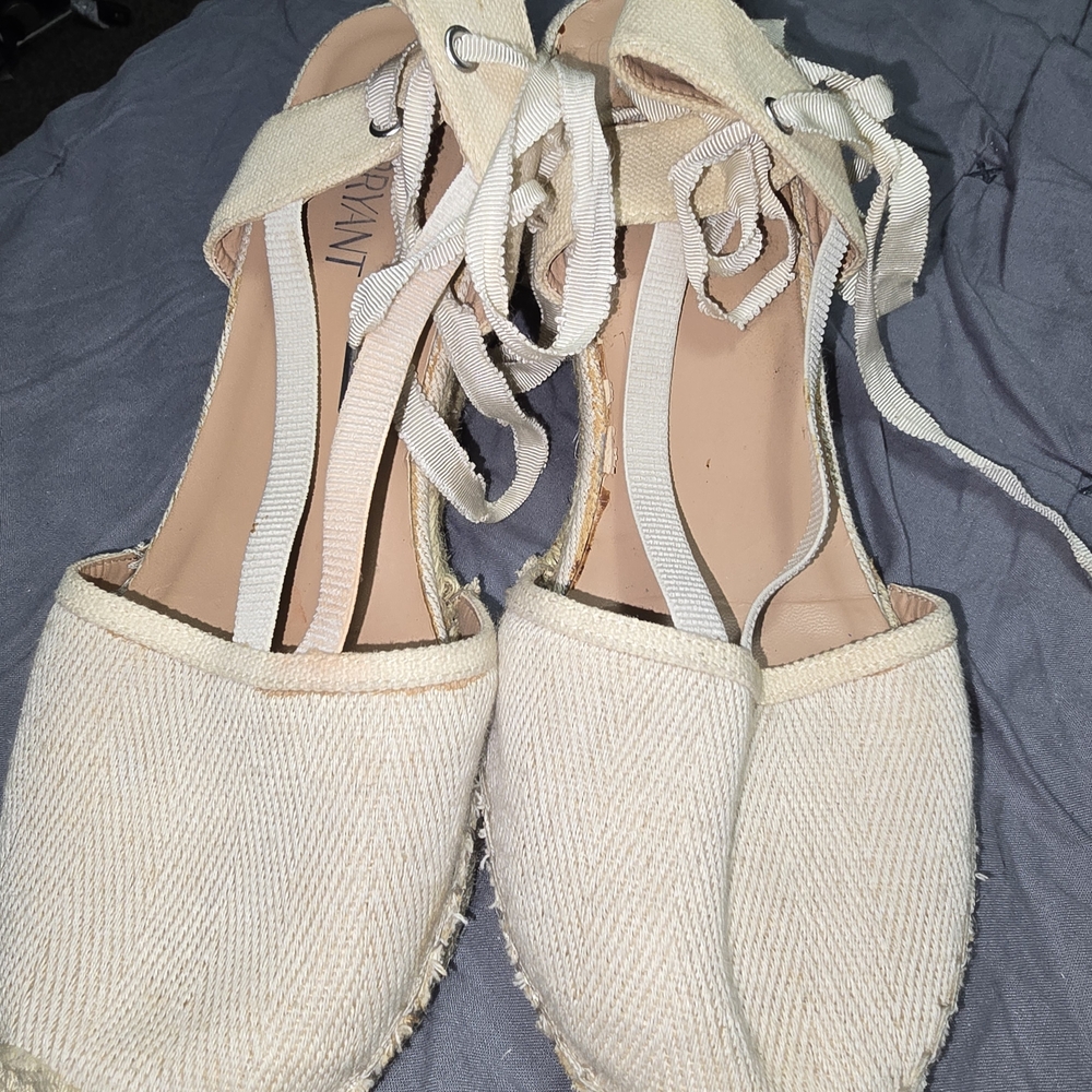 Lane Bryant Cream Wedge Espadrilles